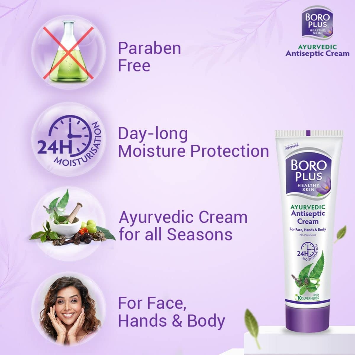BoroPlus Ayurvedic Antiseptic Moisturisation Cream for Face, Hand & Body - Distacart
