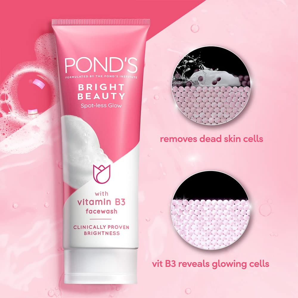Ponds Bright Beauty Spot-less Glow Face Wash - Distacart