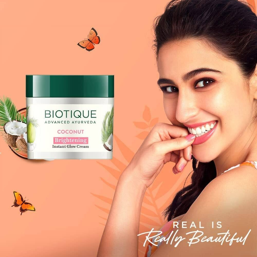 Biotique Advanced Ayurveda Bio Coconut Whitening & Brightening Cream - Distacart