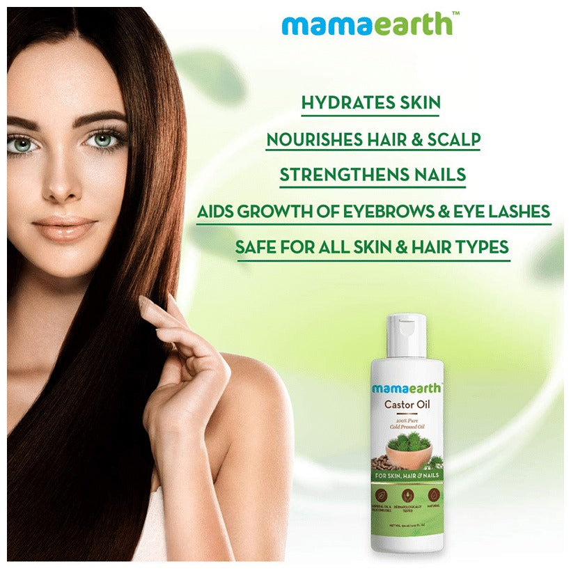 Mamaearth Castor Oil For Skin , Hair and Nails - Distacart