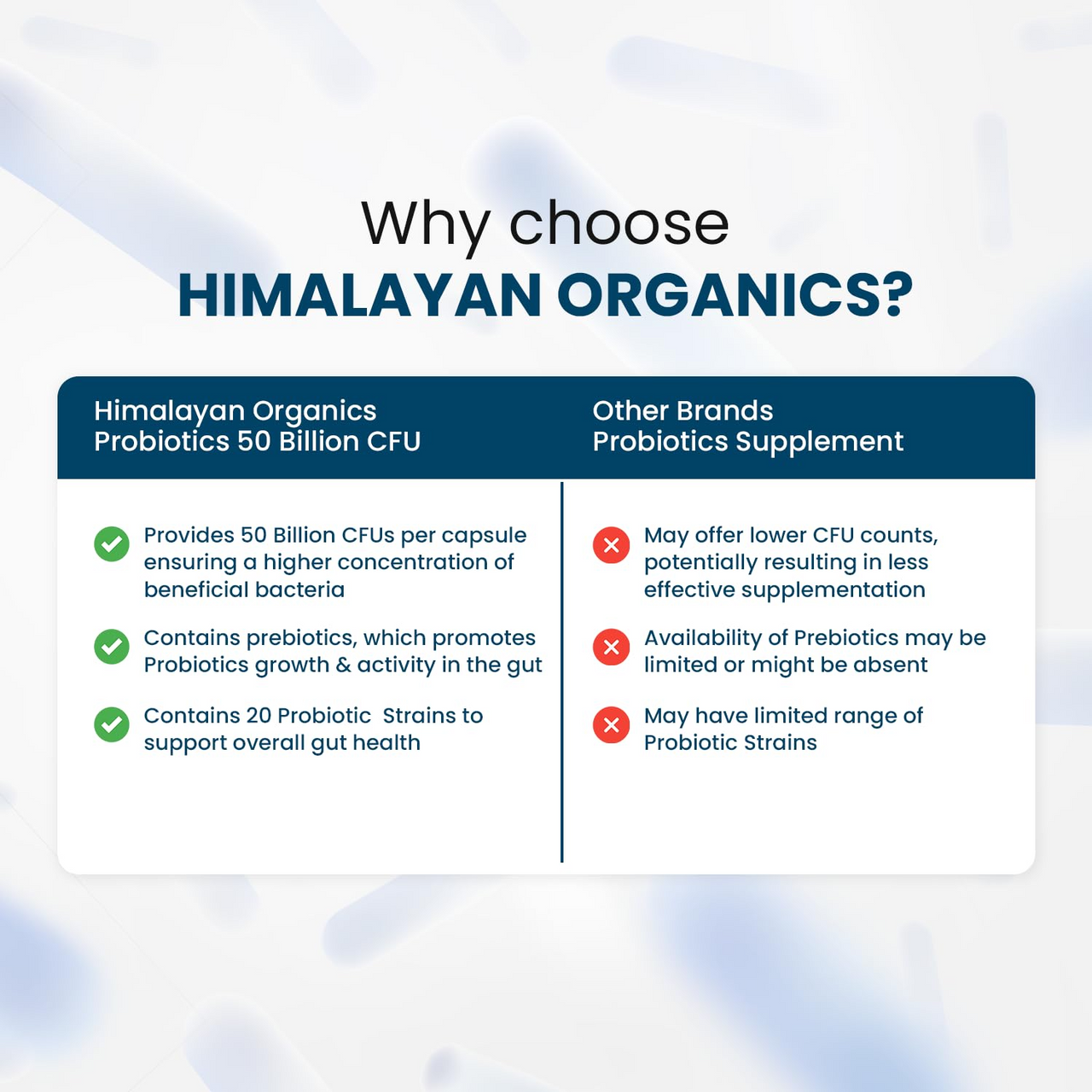 Himalayan Organics Probiotics Supplement 50 billion Prebiotics Capsules - Distacart