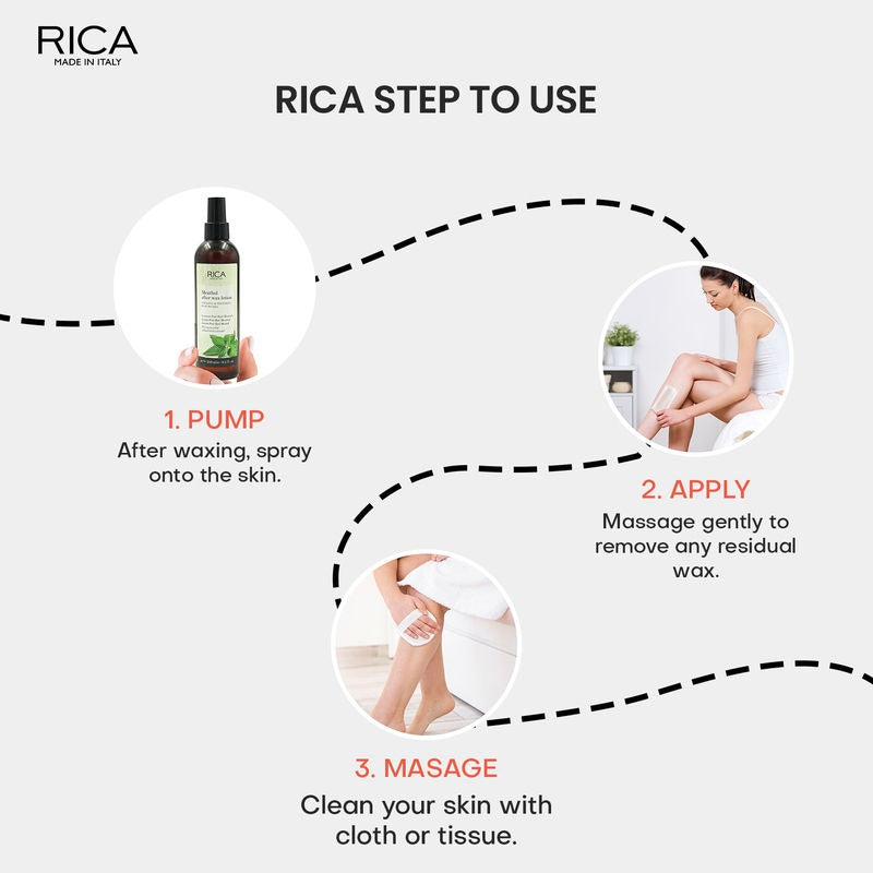 Rica Menthol After Wax Lotion For All Skin Type with Sun flower Oil, Jojoba Oil & Vitamin E - Distacart