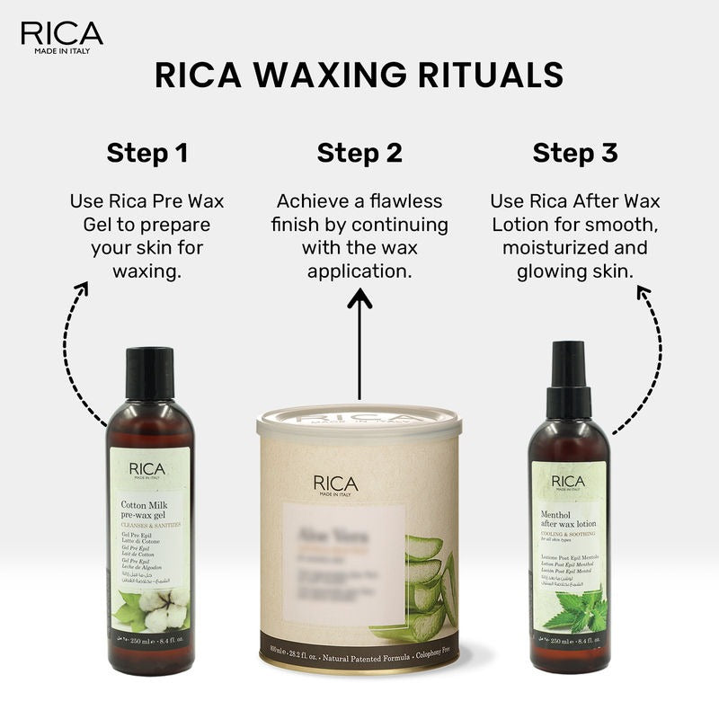 Rica Menthol After Wax Lotion For All Skin Type with Sun flower Oil, Jojoba Oil & Vitamin E - Distacart