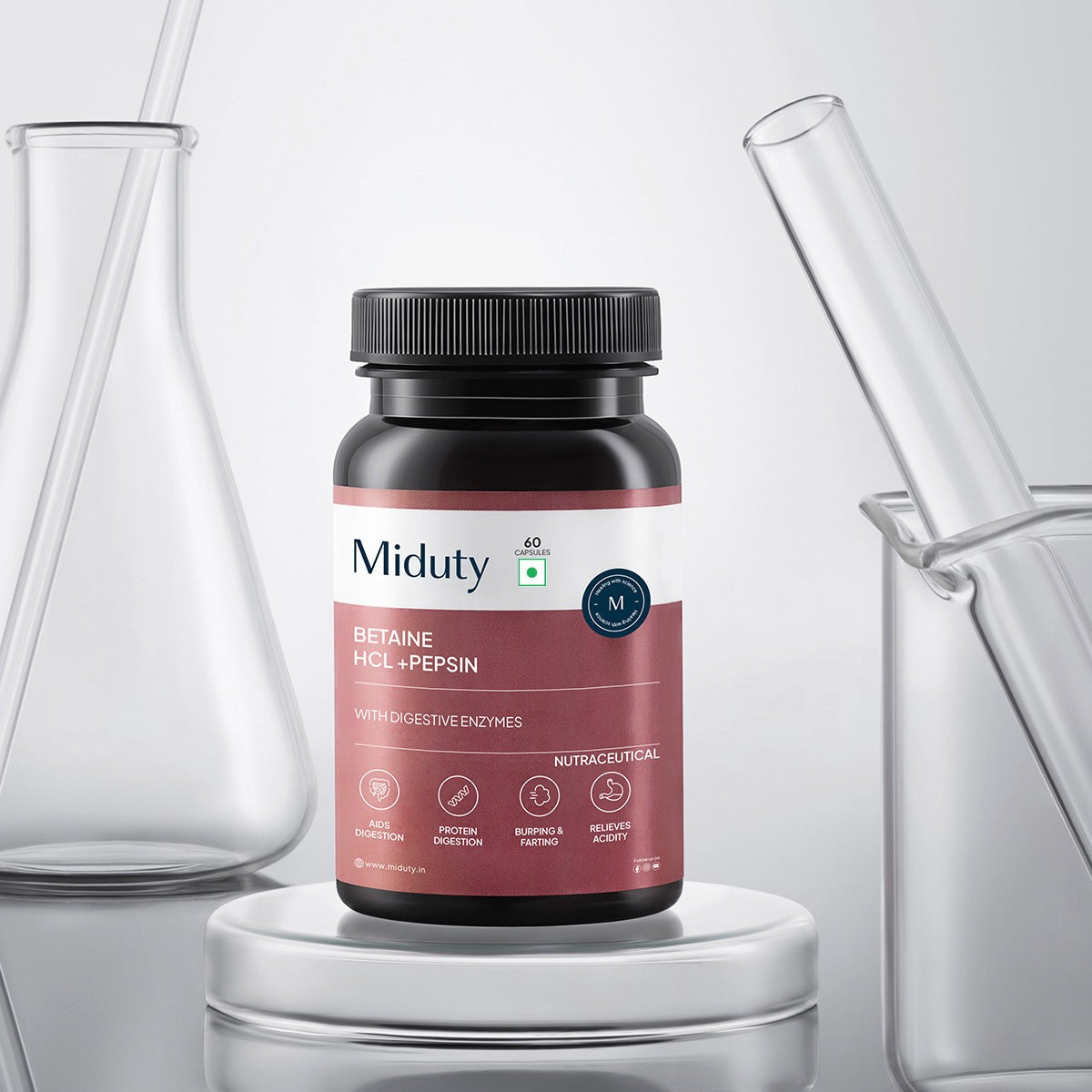 Miduty by Palak Notes Betaine HCL + Pepsin Capsules - Distacart