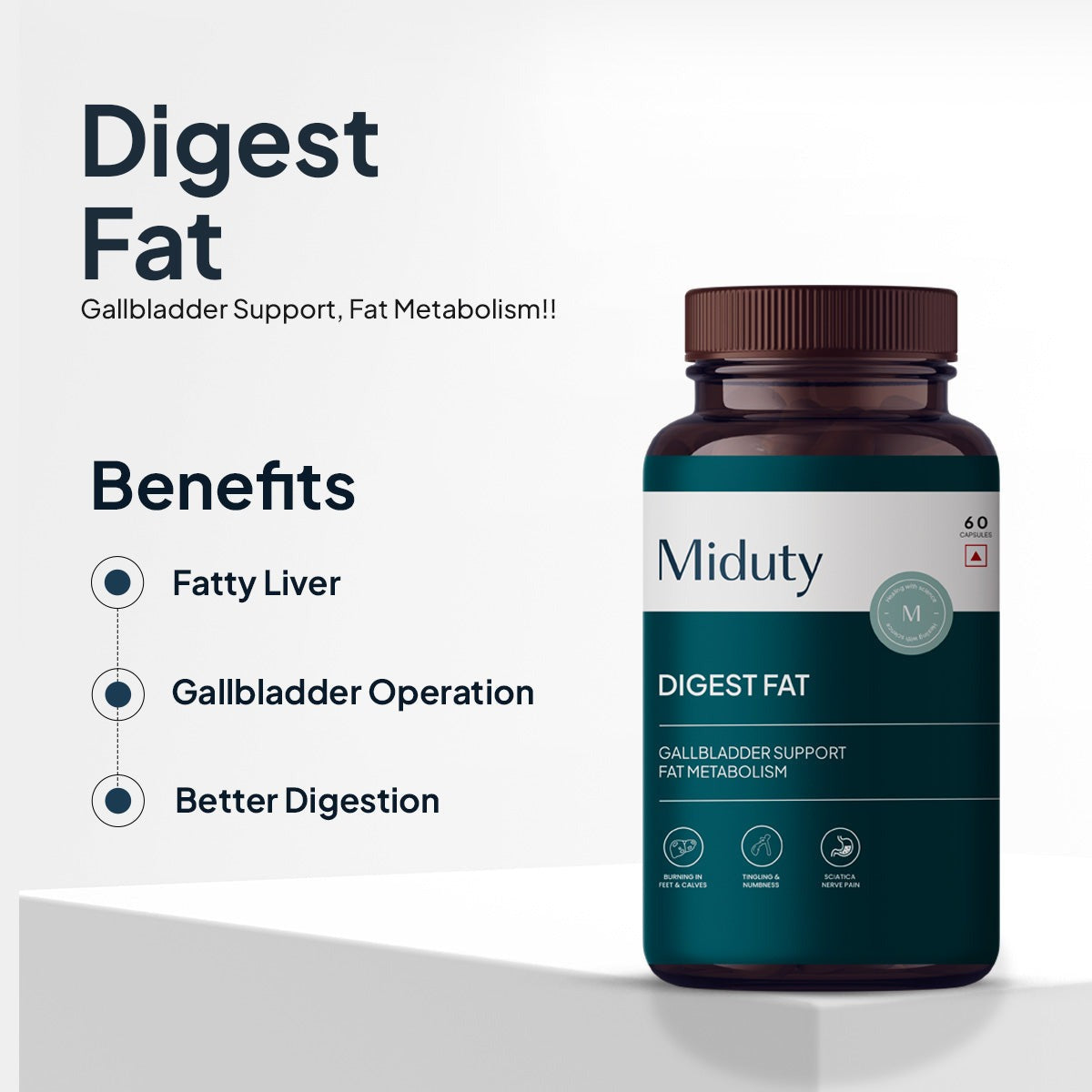 Miduty by Palak Notes Digest Fat Bila Salts Capsules - Distacart