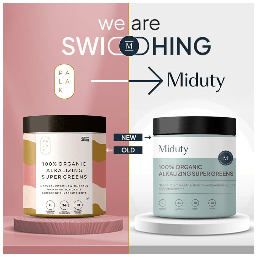 Miduty by Palak Notes 100% Organic Alkalizing Super Greens Powder - Distacart