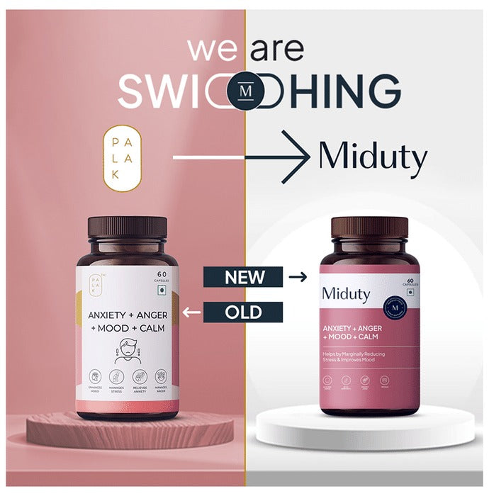 Miduty by Palak Notes Anxiety + Anger + Mood + Calm Capsules - Distacart