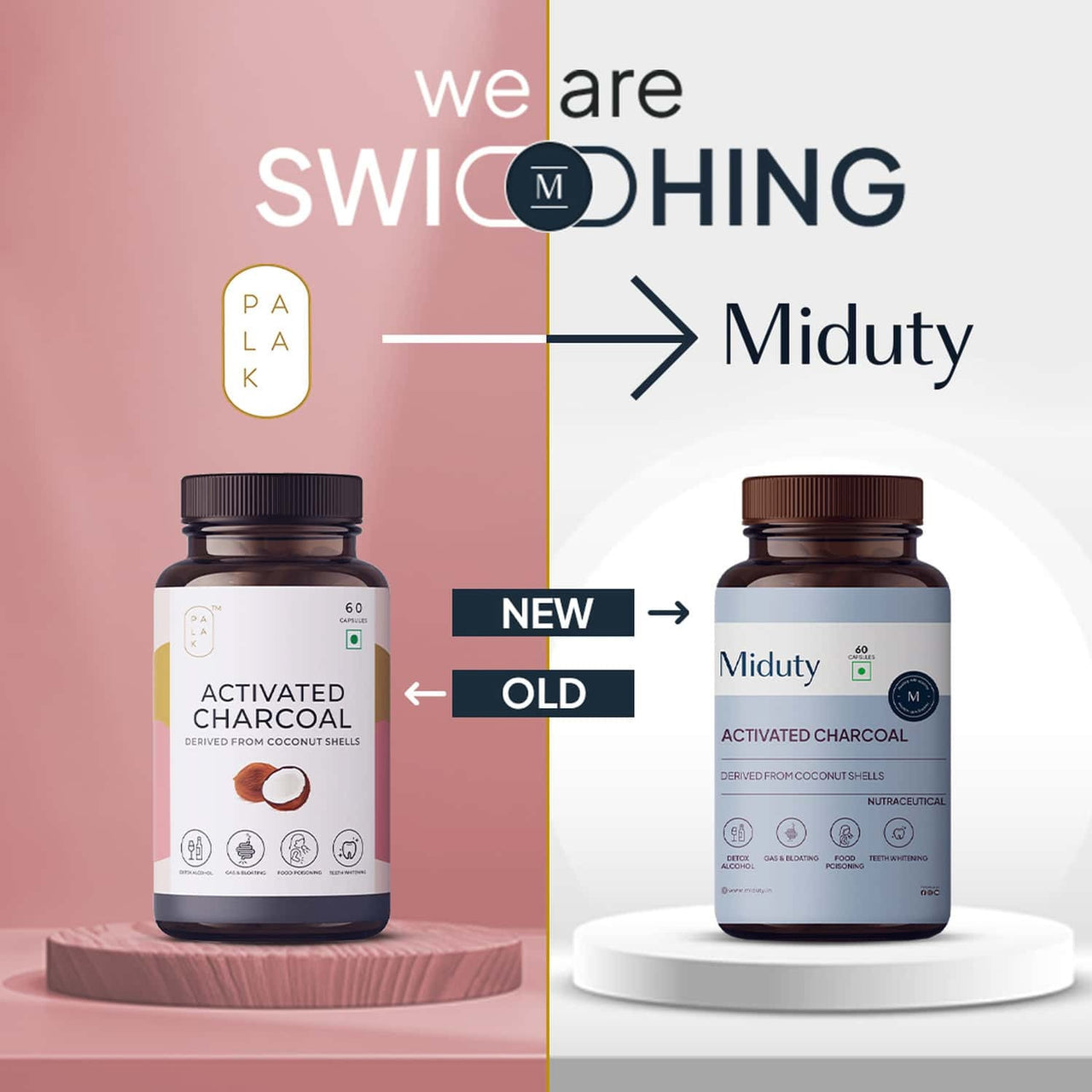 Miduty by Palak Notes Activated Charcoal Capsules - Distacart