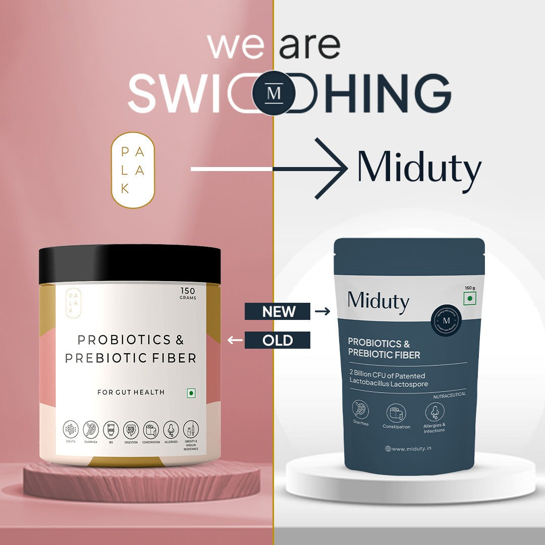 Miduty by Palak Notes Probiotics & Prebiotic Fiber powder - Distacart