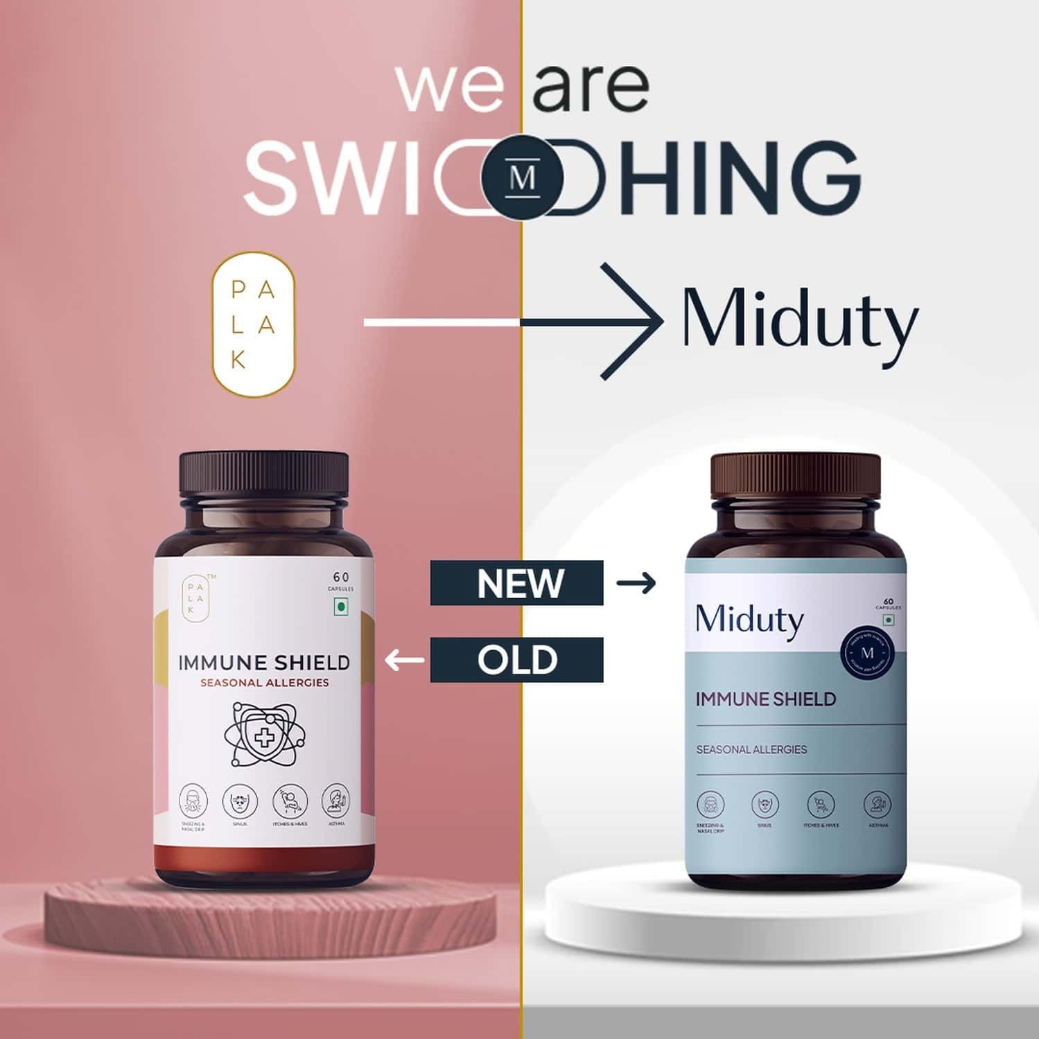 Miduty by Palak Notes Immune Shield Seasonal Allergies Capsules - Distacart