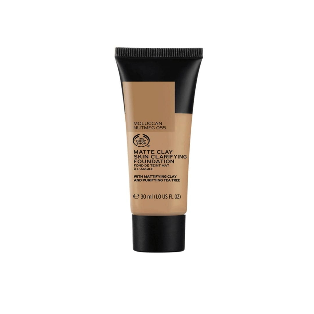 The Body Shop Matte Clay Skin Clarifying Foundation - 055 Moluccan Nutmeg - Distacart