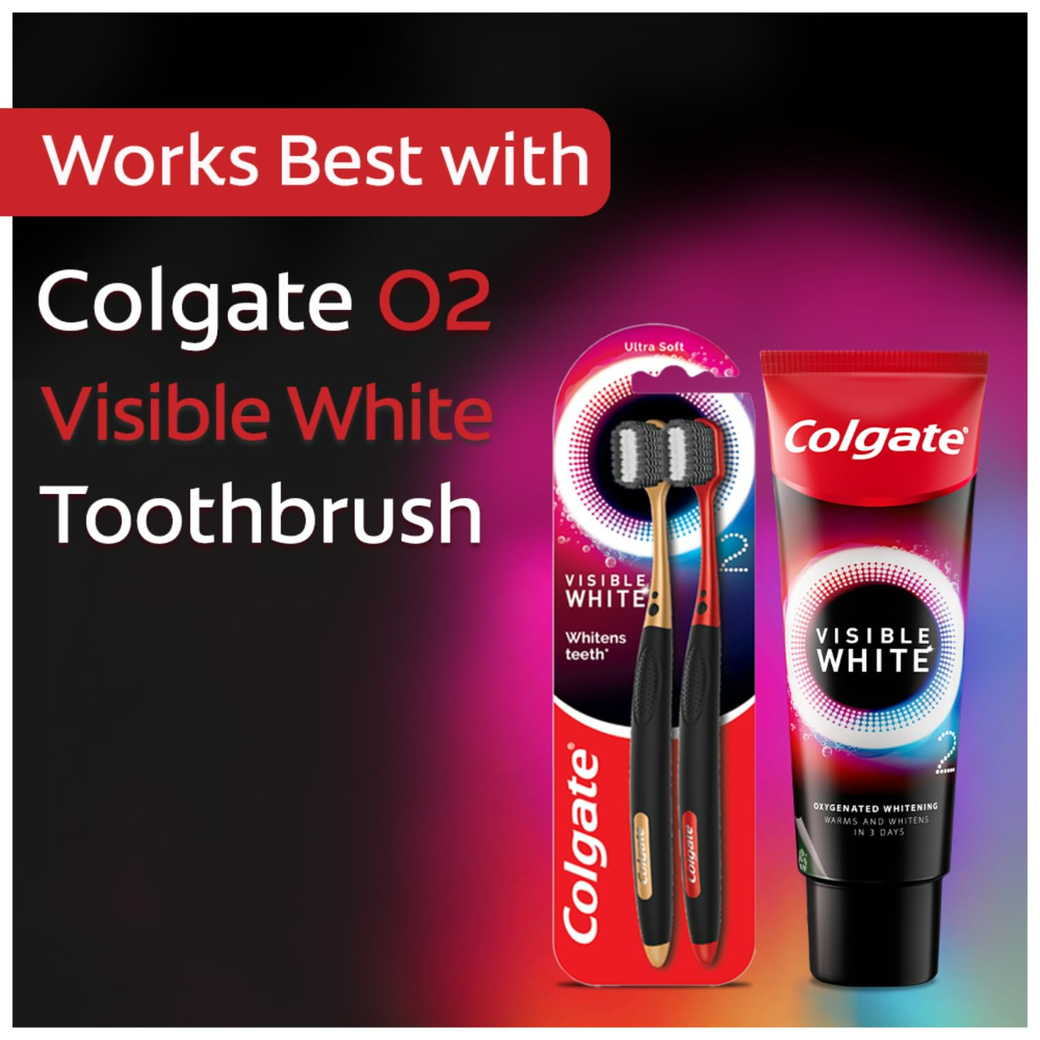 Colgate Visible White O2 Teeth Whitening Toothpaste with Peppermint Sparkle - Distacart