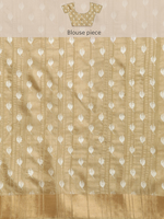 Thumbnail for Beige Silk Blend Digital Print Floral Saree with Unstitched Blouse - Hiral Fashion - Distacart