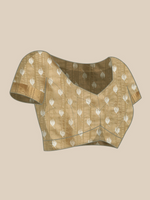 Thumbnail for Beige Silk Blend Digital Print Floral Saree with Unstitched Blouse - Hiral Fashion - Distacart