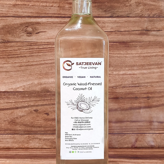 Satjeevan Organic Wood-Pressed Coconut Oil - Distacart