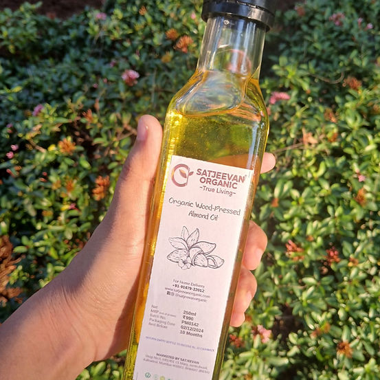 Satjeevan Organic Wood-Pressed Almond Oil - Distacart
