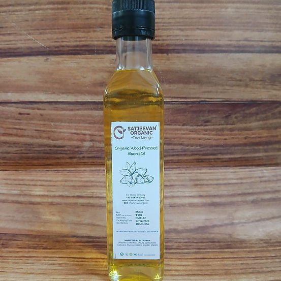 Satjeevan Organic Wood-Pressed Almond Oil - Distacart