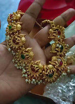 Thumbnail for Jewel City Exquisite Antique Gold-Plated Temple Choker Necklace Set - Distacart