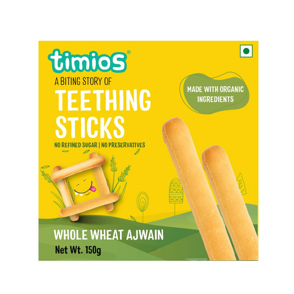 Timios Whole Wheat Ajwain Teething sticks - Distacart