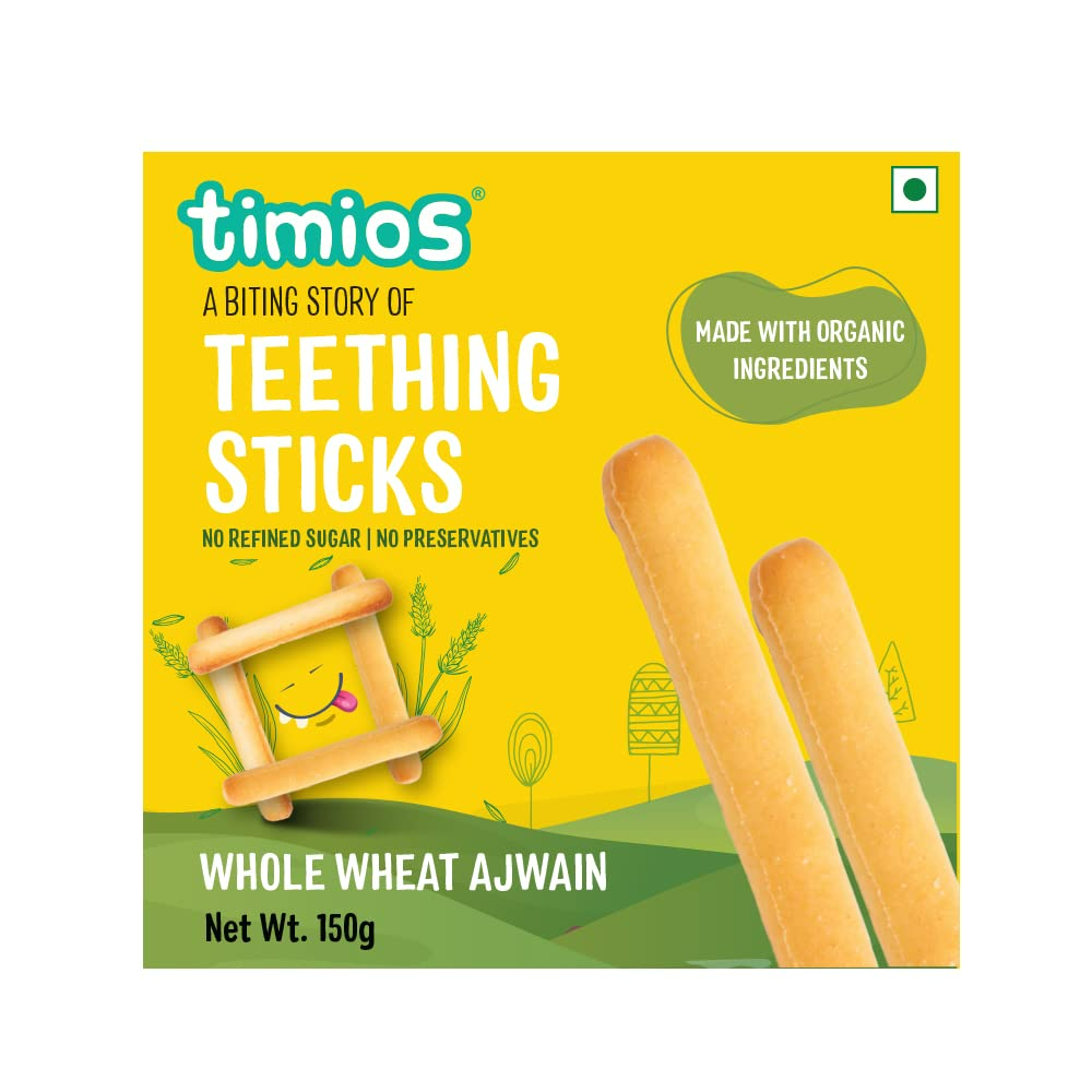 Timios Whole Wheat Ajwain Teething sticks - Distacart
