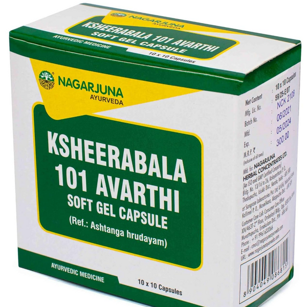 Nagarjuna Ayurveda Ksheerabala 101 Aavarthi Capsule - Distacart