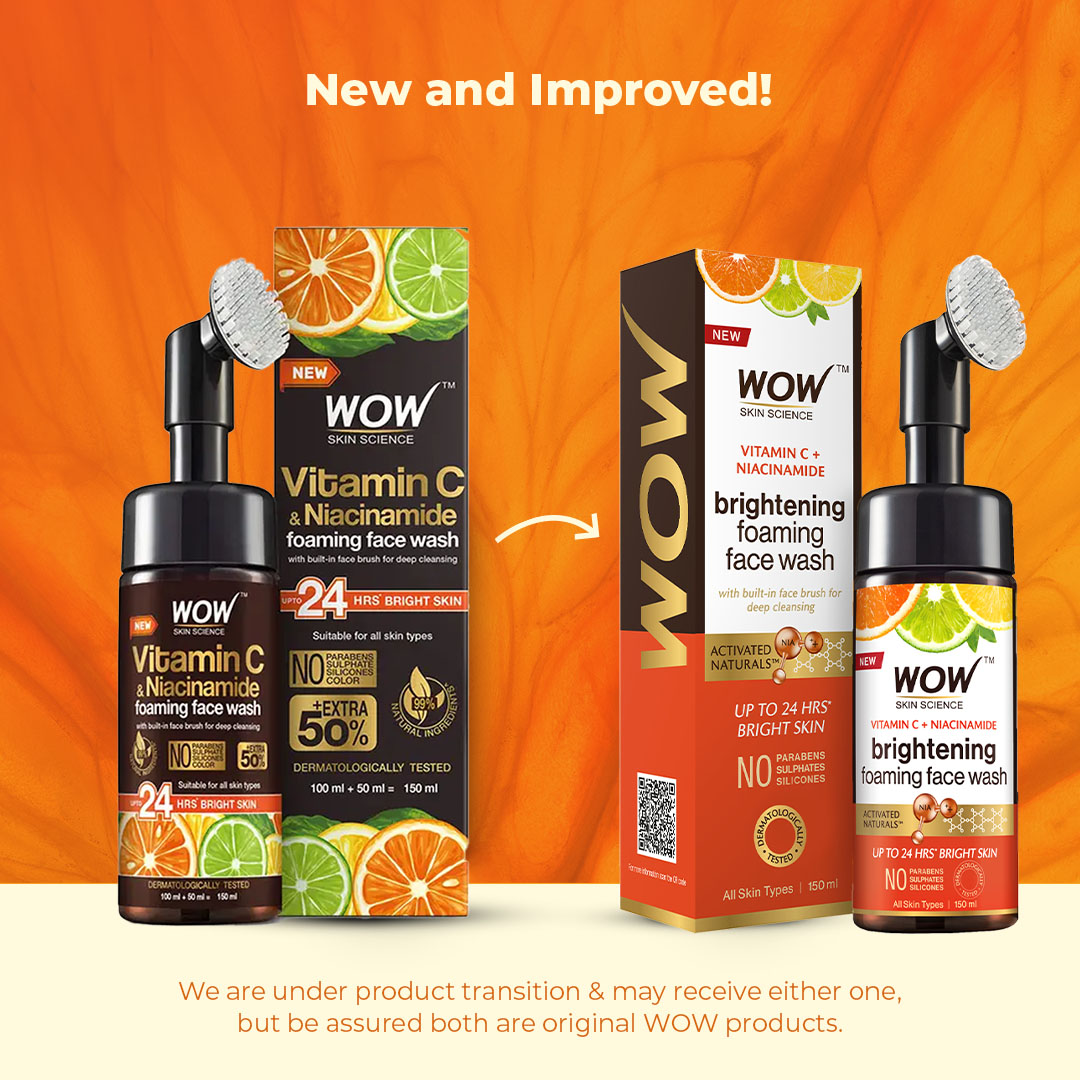 Wow Skin Science Vitamin C & Niacinamide Brightening Foaming Face Wash - Distacart