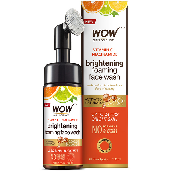 Wow Skin Science Vitamin C & Niacinamide Brightening Foaming Face Wash - Distacart