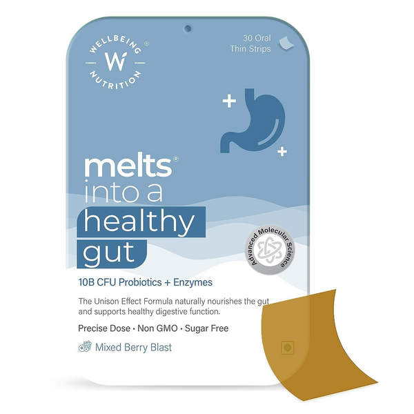 Wellbeing Nutrition Melts Healthy Gut Oral Strips - Distacart