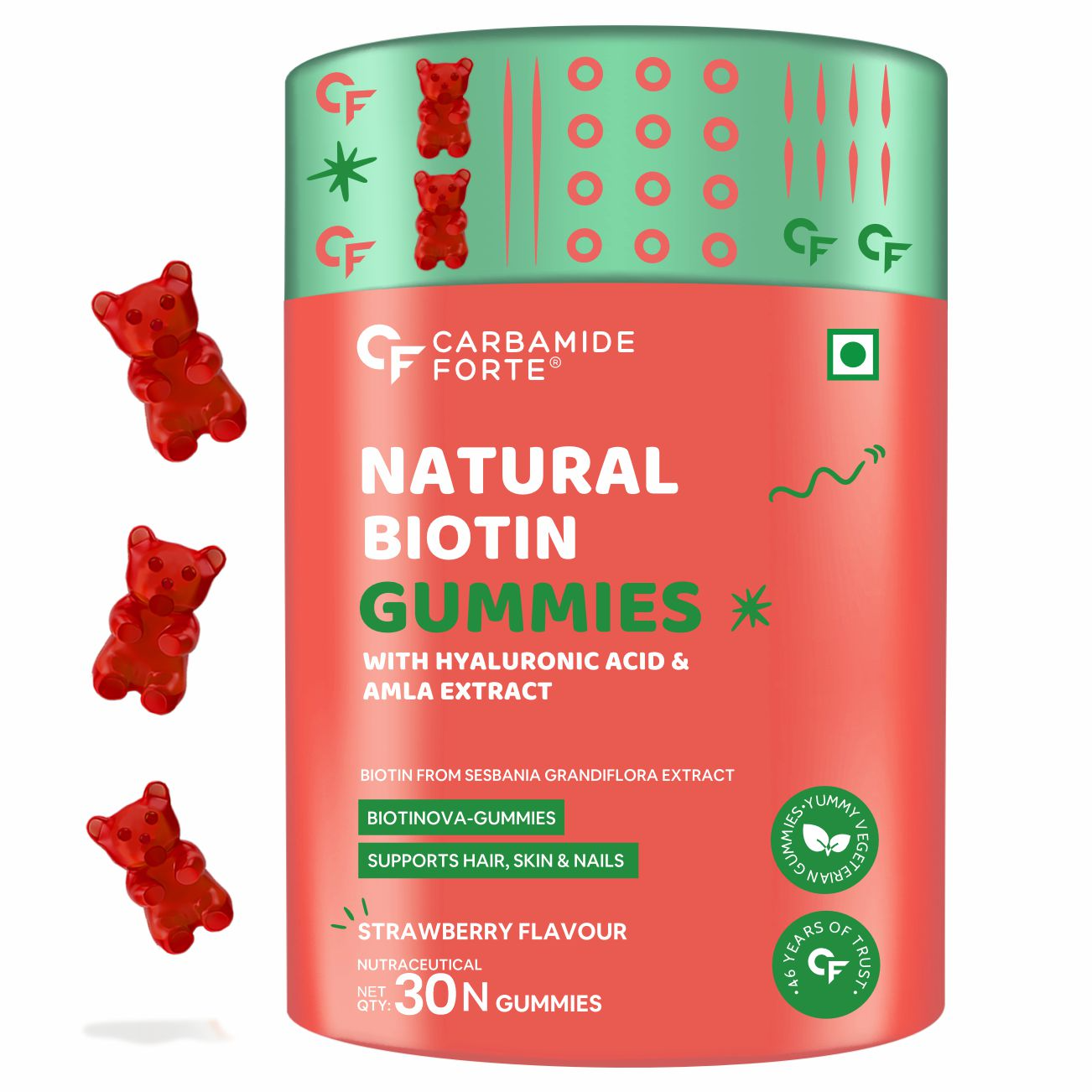 Carbamide Forte Biotin From Sesbania Extract Gummies - Strawberry - Distacart