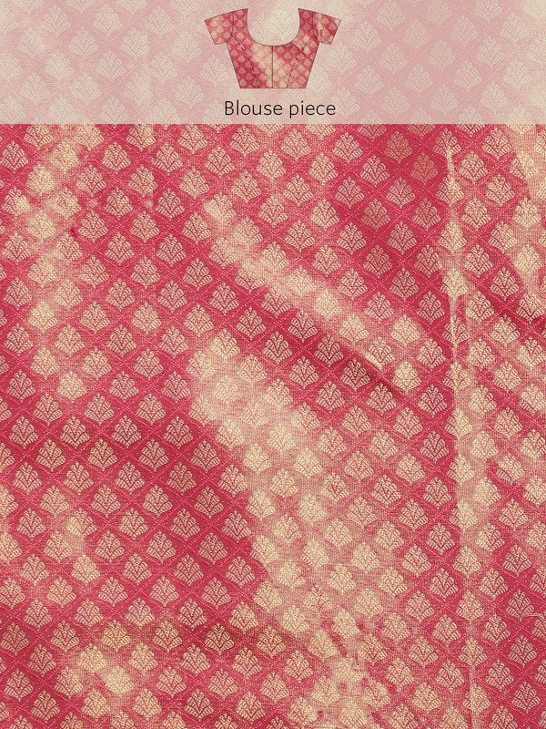 Mustard Brocade Zari Woven Floral Saree with Unstitched Blouse - Hiral Fashion - Distacart