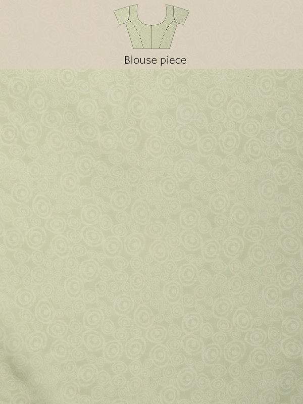 Green Silk Blend Printed Abstract Saree with Unstitched Blouse - Hiral Fashion - Distacart