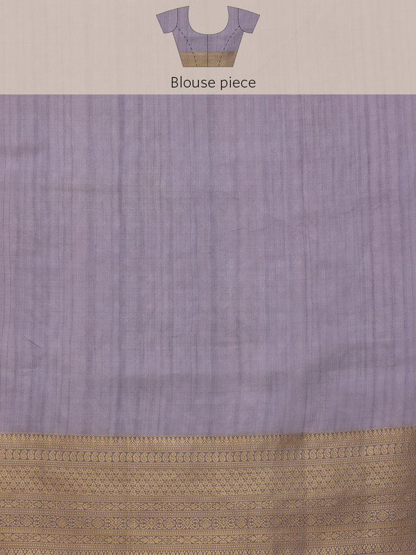 Lavender Kota Doria Embroidered Floral Saree with Unstitched Blouse - Hiral Fashion - Distacart