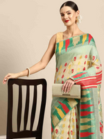 Thumbnail for Pink Pure Cotton Woven Zari Design Floral Saree with Unstitched Blouse - Hiral Fashion - Distacart