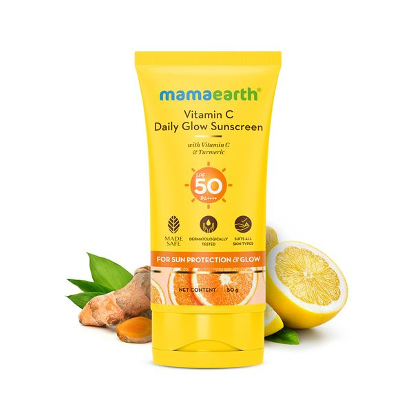 Mamaearth Vitamin C Daily Glow Sunscreen SPF 50 PA+++ for Sun Protection & Glow - Distacart