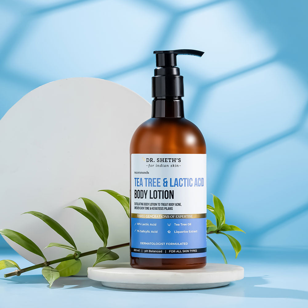 Dr. Sheth's Tea Tree & Lactic Acid Body Lotion - Ph Balanced, To Reduce Body Acne, Uneven Skin Tone - Distacart