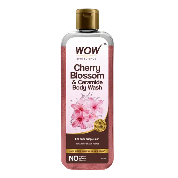 Wow Skin Science Cherry Blossom & Ceramide Body Wash For Removes Dirt, Hydrates and Softens Ski - Distacart