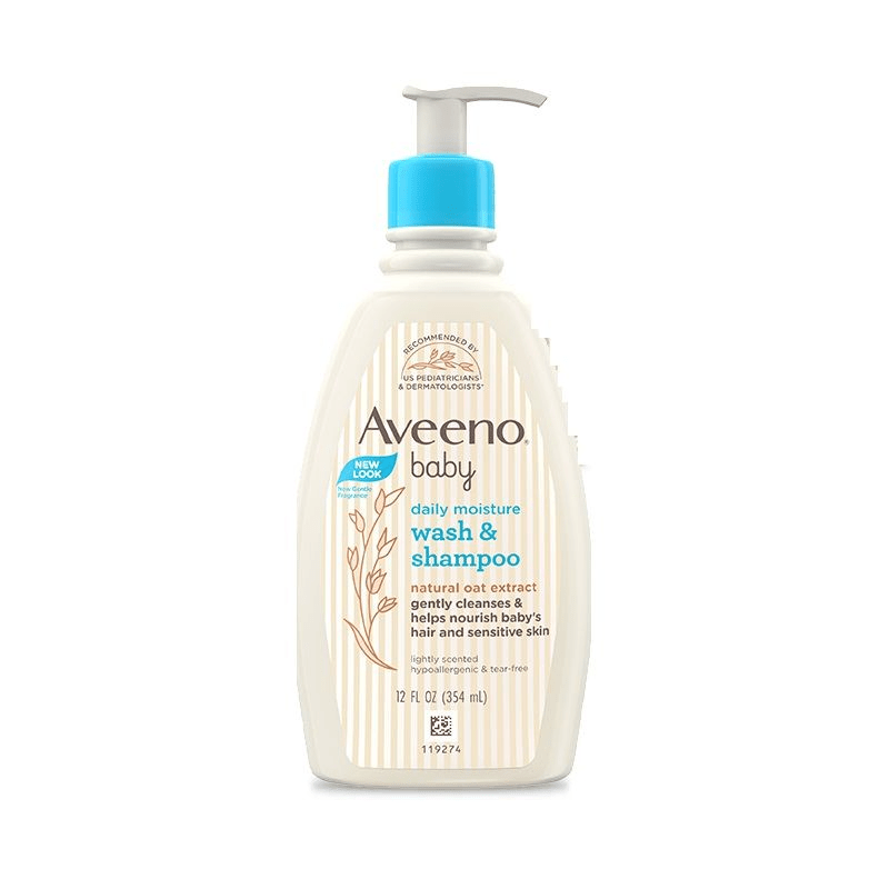 Aveeno Baby Daily Moisture Wash & Shampoo - Natural Oat Gentle Cleanser For Hair, Sensitive Body Skin - Distacart