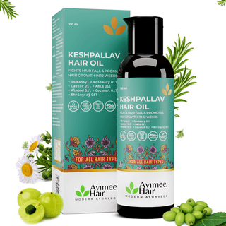Avimee Herbal Keshpallav Hair Oil For Hair Growth With Amla, Castor, Rosemary & Bringraj Oil - Distacart