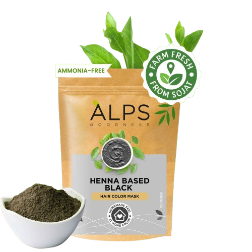 Alps Goodness Henna Based Hair Color Powder - Black - Distacart