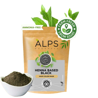 Alps Goodness Henna Based Hair Color Powder - Black - Distacart