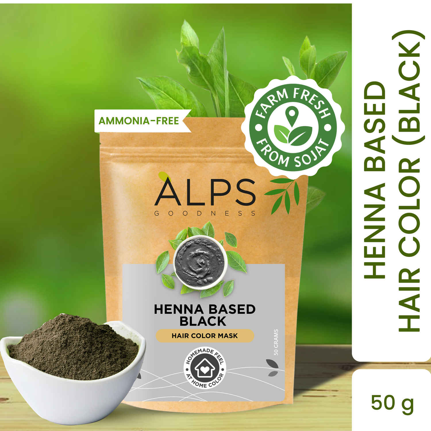 Alps Goodness Henna Based Hair Color Powder - Black - Distacart