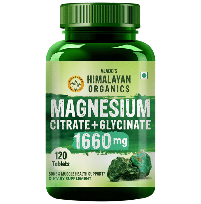 Himalayan Organics Magnesium Citrate+Glycinate Tablets (1660mg) - Distacart