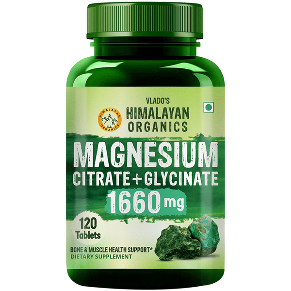Himalayan Organics Magnesium Citrate+Glycinate Tablets (1660mg) - Distacart