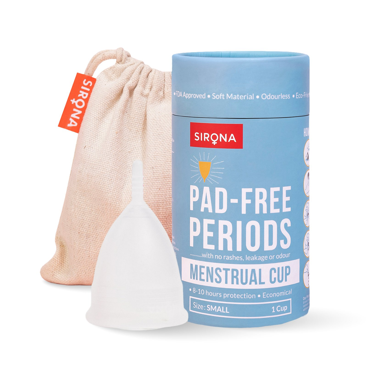 Sirona Reusable Menstrual Cup with Pouch - Distacart