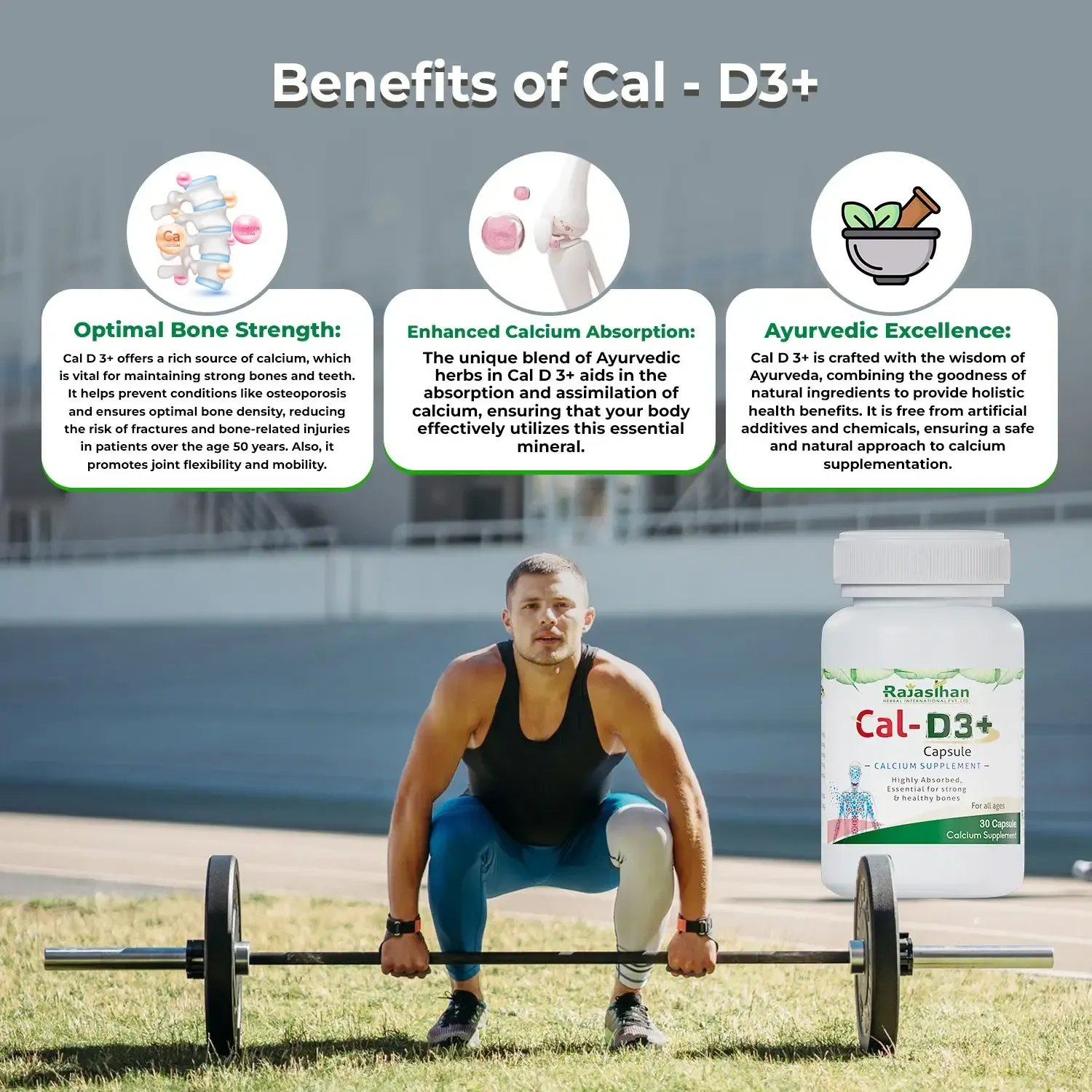 Rajasthan Herbals International Cal-D3+ Capsules
