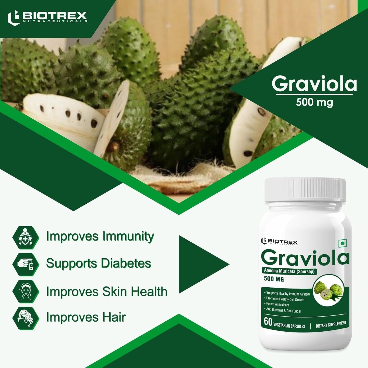 Biotrex Graviola 500mg Veg Capsules