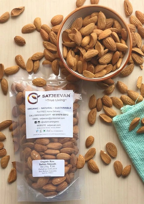 Satjeevan Organic Raw Badam Almonds - Distacart