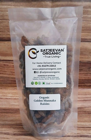 Satjeevan Organic Golden Munakka Raisins