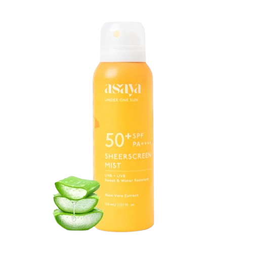 Asaya Broadspectrum Sunscreen Spray SPF 50+, Waterproof Spray Sunscreen For Face & Body - Dista