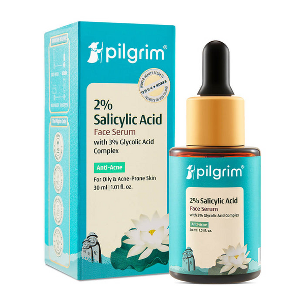 Pilgrim Korean Salicylic Acid 1% + Glycolic Acid 3% Anti Acne Serum For Oily & Acne Prone Skin - Korean Skin Care - Distacart